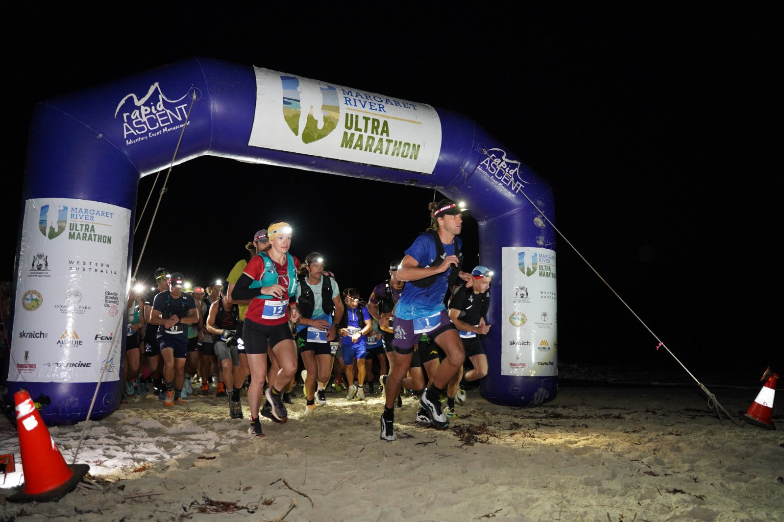 2026 Margaret River Ultra Marathon start line at night
