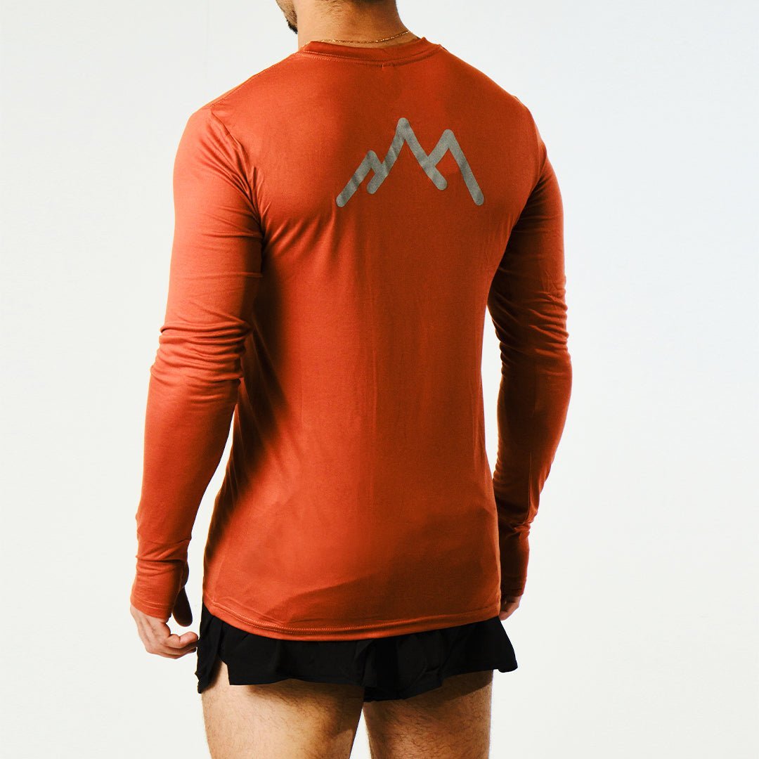 Men's Tarkine Long Sleeve  Ultra-Eco Run Tee (Orange/Standard Thickness) - Premium  from TARKINE SPORT - Just $100! Shop now at TARKINE ATHLETICS